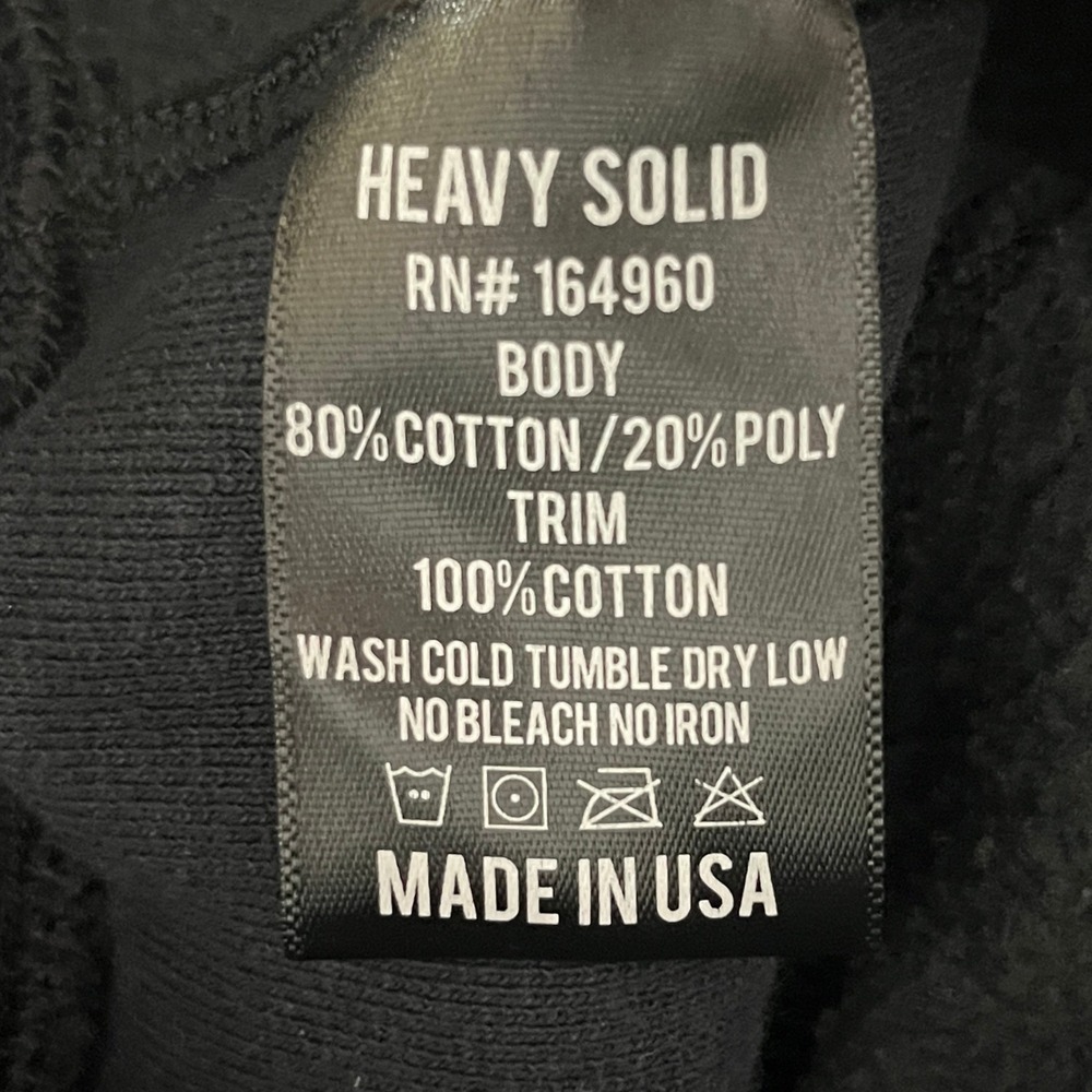 Origin OG Heavy Hoodie High Neck Hoodie Black Snap Button Zipper Pocket Mens SM - Picture 9 of 10